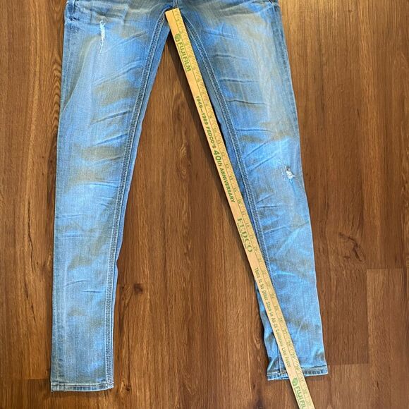 REROCK for EXPRESS Jeans‎ Skinny low rise Embellished distressed light size 0 - Picture 9 of 14